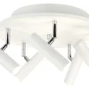 Aneta Lighting kattospotti Artic 5-os. valkoinen/kromi