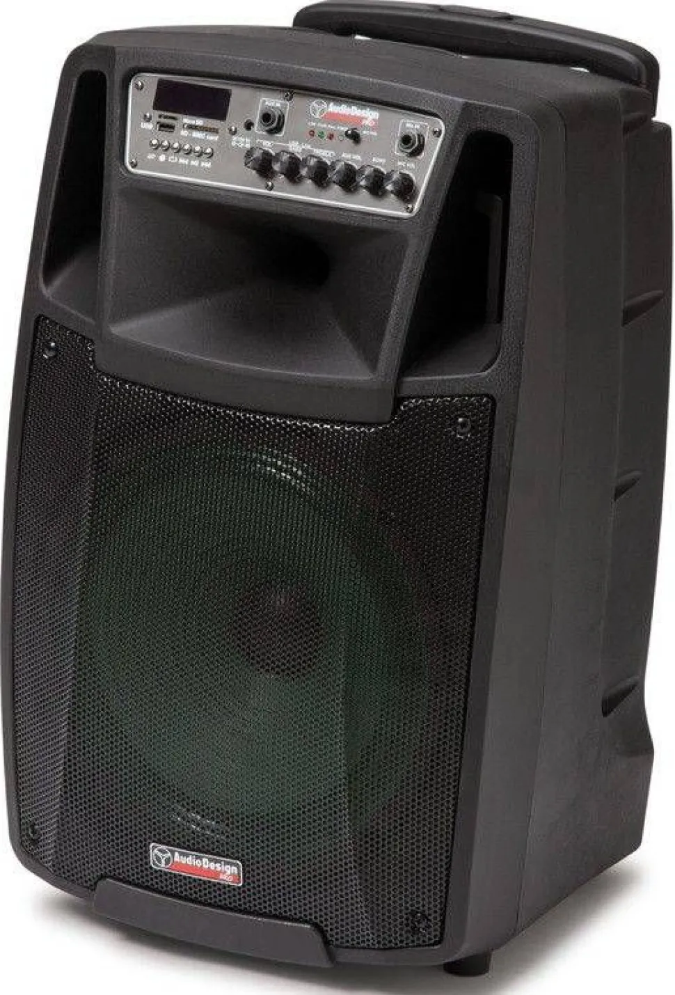 AudioDesignPRO kannettava akkukäyttöinen 12" aktiivikaiutin & 2 mikrofonia