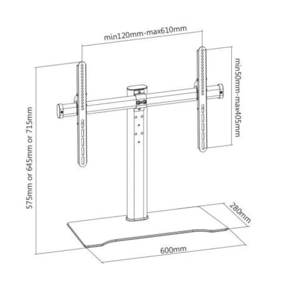 Deltaco tv-teline 32"-55" musta