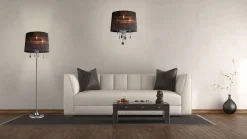 Design by Grönlund Crystal lattiavalaisin musta/kromi