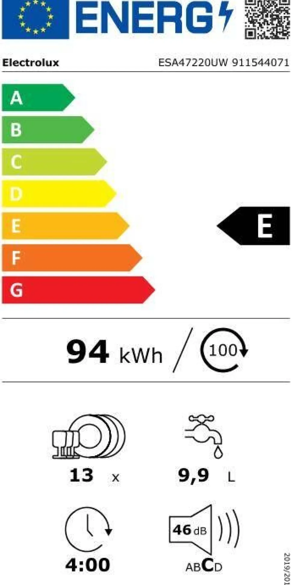 Electrolux astianpesukone 60 cm ESA47220UW