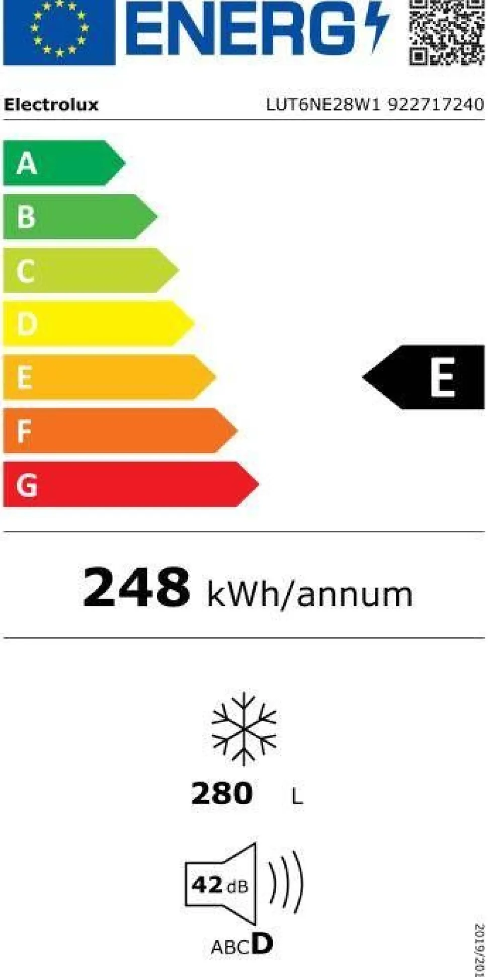Electrolux pakastin LUT6NE28W1 valkoinen
