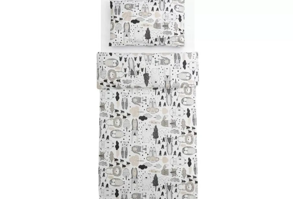 Familon Kaverit Organic lasten pl+tl setti valk/kaakao 120x160/40x60