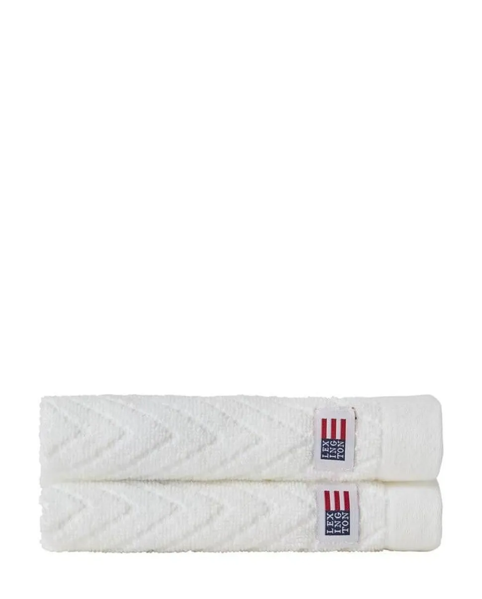 Lexington pyyhesetti 30x50 cm herringbone 2 kpl valkoinen