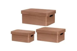 4Living puulaatikko kannella 25x17x11 cm ruskea