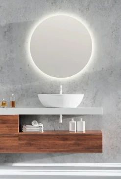 Mirrors and More peili Franzi Ø60 cm LED-valolla