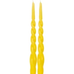 Pentik kruunukynttilä Kierre 28 cm keltainen 2kpl/pkt