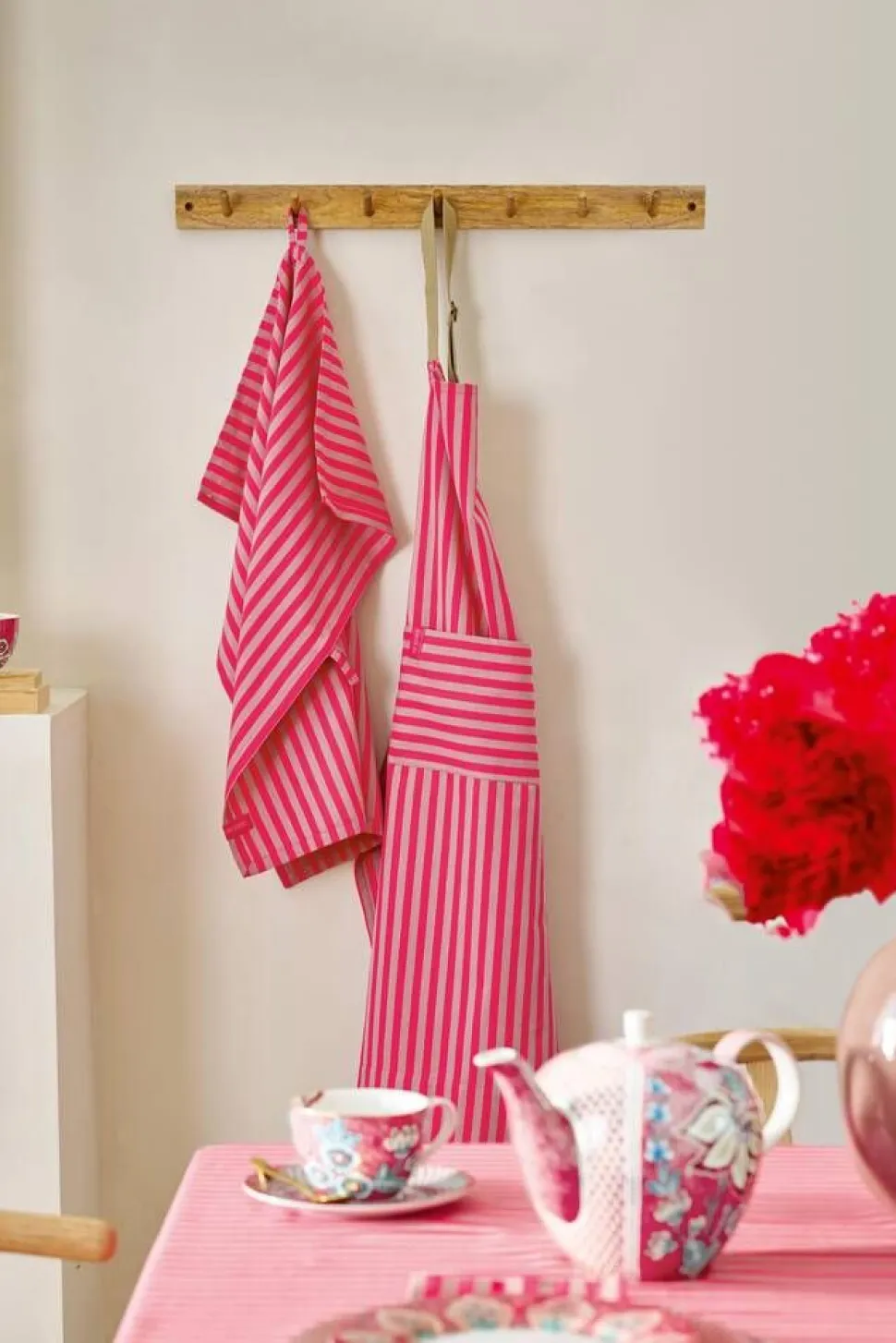 Pip Studio keittiöpyyhe Stripes 65x65 cm 2 kpl Pink