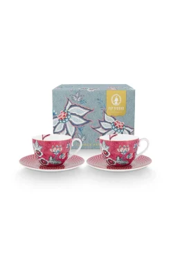 Pip Studio kuppi & aluslautanen Flower Festival 280 ml 2 kpl