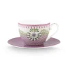 Pip Studio kuppi ja alunen Lily&Lotus Tiles 280 ml Lilac