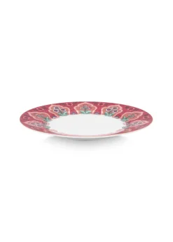 Pip Studio lautanen Flower Festival Deco 21 cm Dark Pink