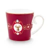 Pip Studio muki Love Birds Medallion Deer 300 ml Dark Red