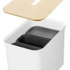 Smartstore Collect lajitteluastiasetti vanerikannella 76 L valkoinen