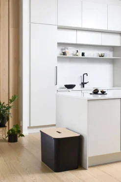 Smartstore Collect lajitteluastia vanerikannella 76 L musta