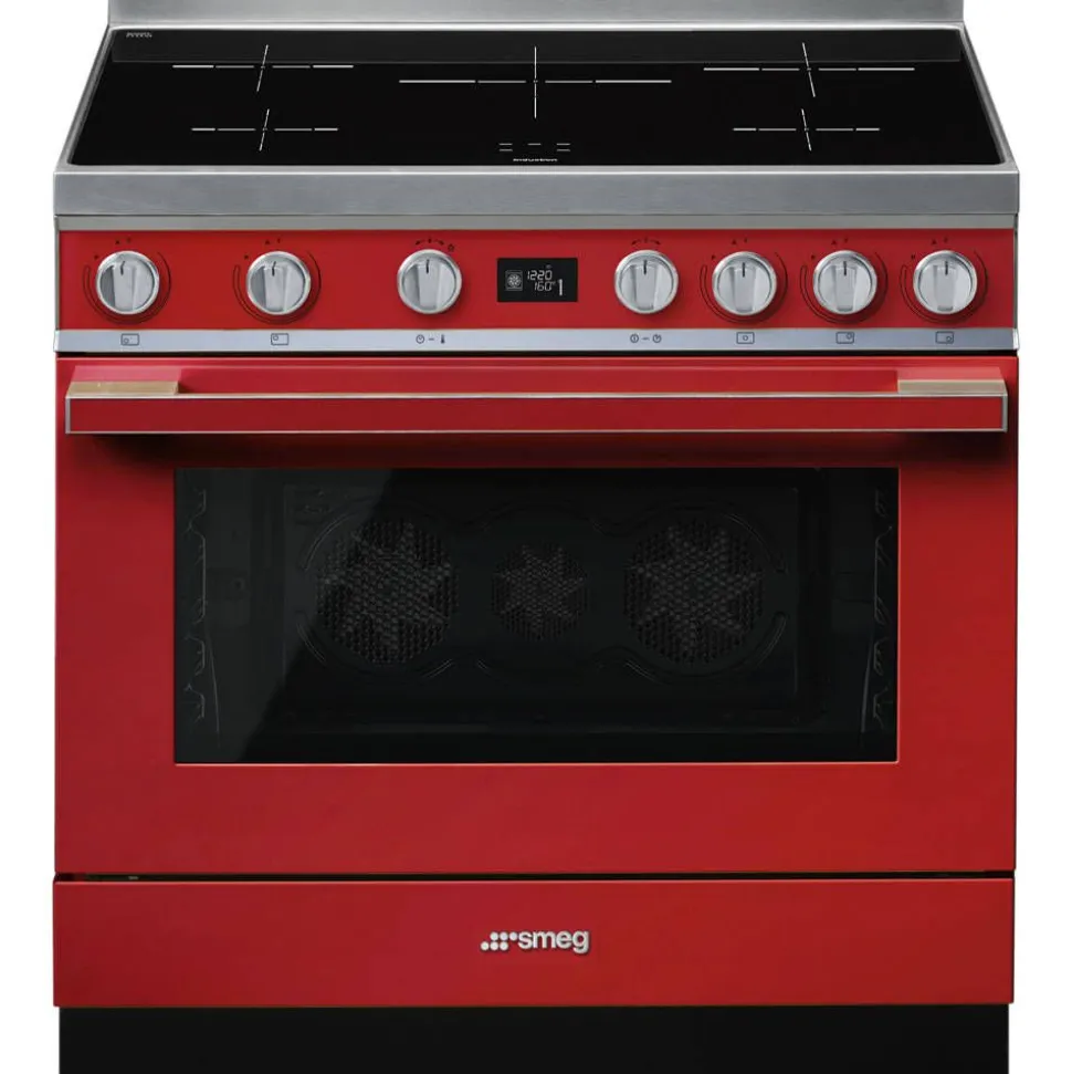 Smeg induktioliesi monitoimiuunilla CPF9IPR Portofino punainen
