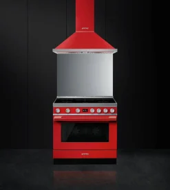 Smeg induktioliesi monitoimiuunilla CPF9IPR Portofino punainen