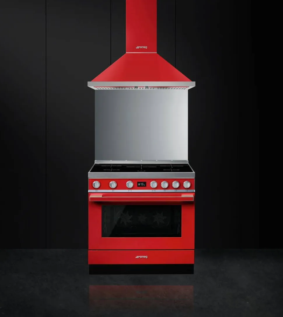 Smeg induktioliesi monitoimiuunilla CPF9IPR Portofino punainen