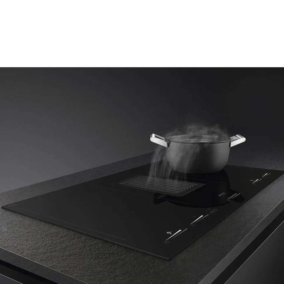 Smeg induktiotaso/liesituuletin HOBD682D1 80 cm musta