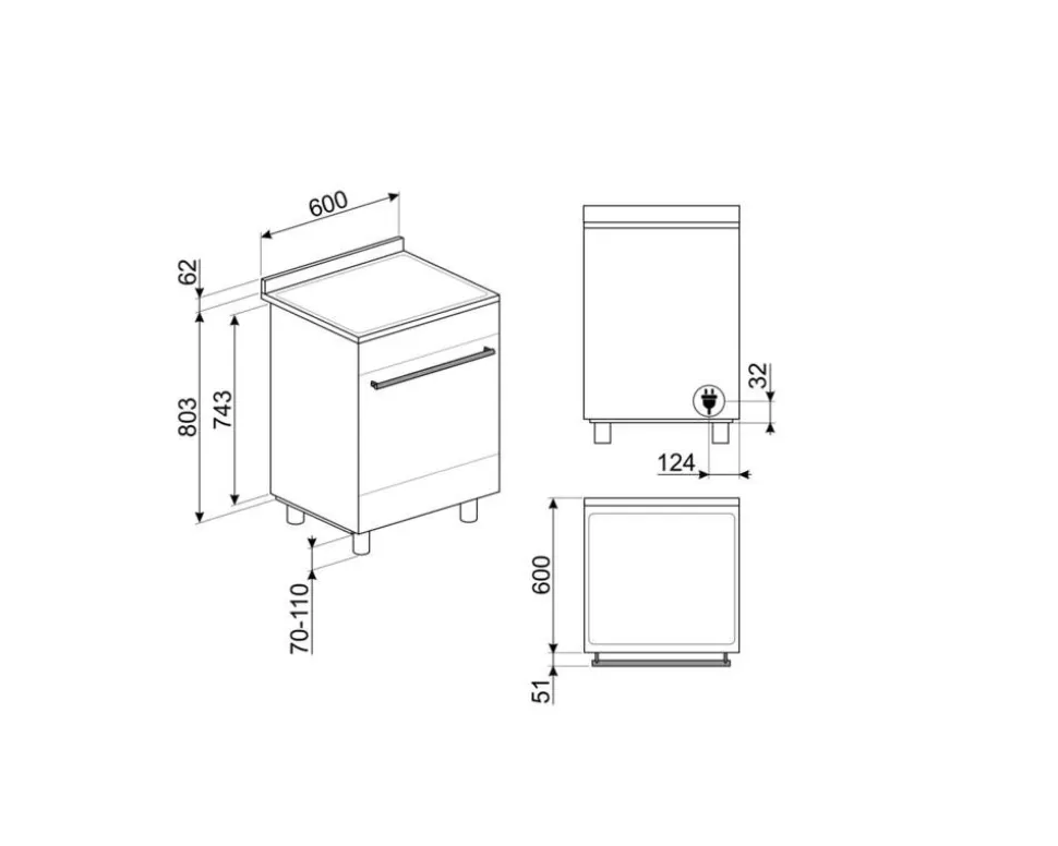 Smeg liesi 60 cm C6IPX9-1 teräs