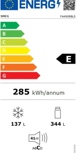 Smeg Portofino jääkaappipakastin FA490RBL5 musta oikea