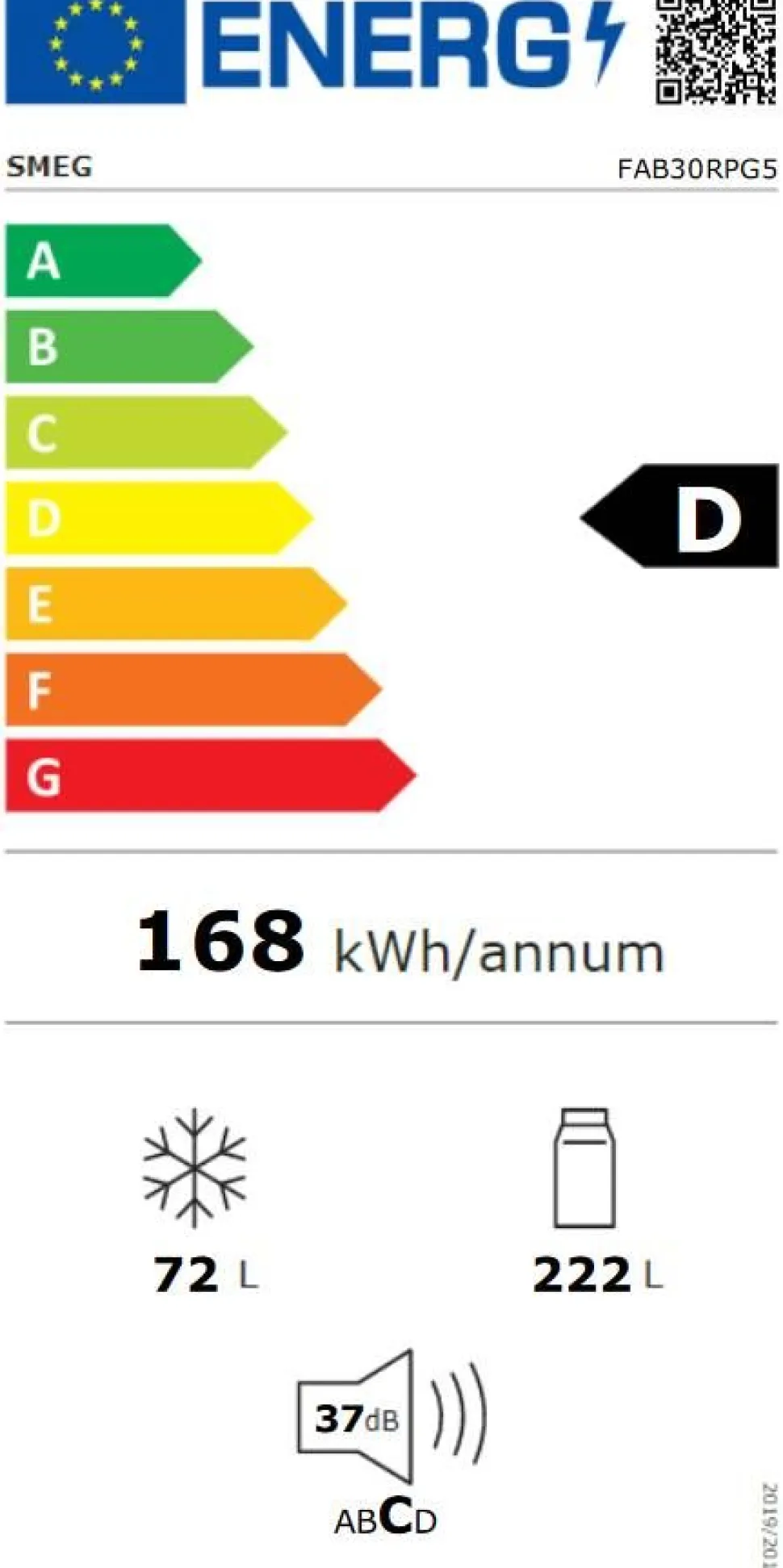Smeg retrojääkaappipakastin FAB30RPG5 pastellinvihreä, oikea