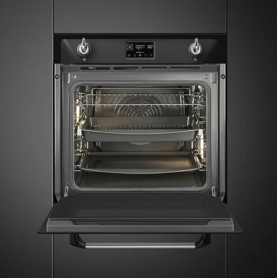 Smeg SOP6902S2PN 60cm yhdistelmähöyryuuni Viktoria, musta