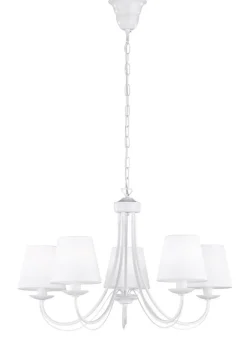 Trio Lighting kattokruunu Cortez 5-os E14 mattavalkoinen