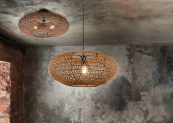 Trio Lighting kattovalaisin Hedda 2xE27 mattamusta/sisal