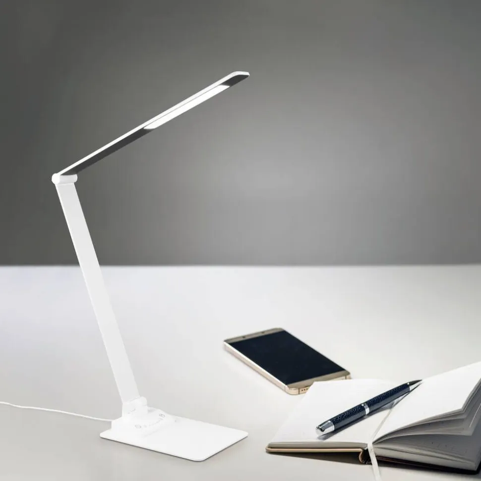 Trio Lighting LED pöytävalaisin Travis mattavalkoinen