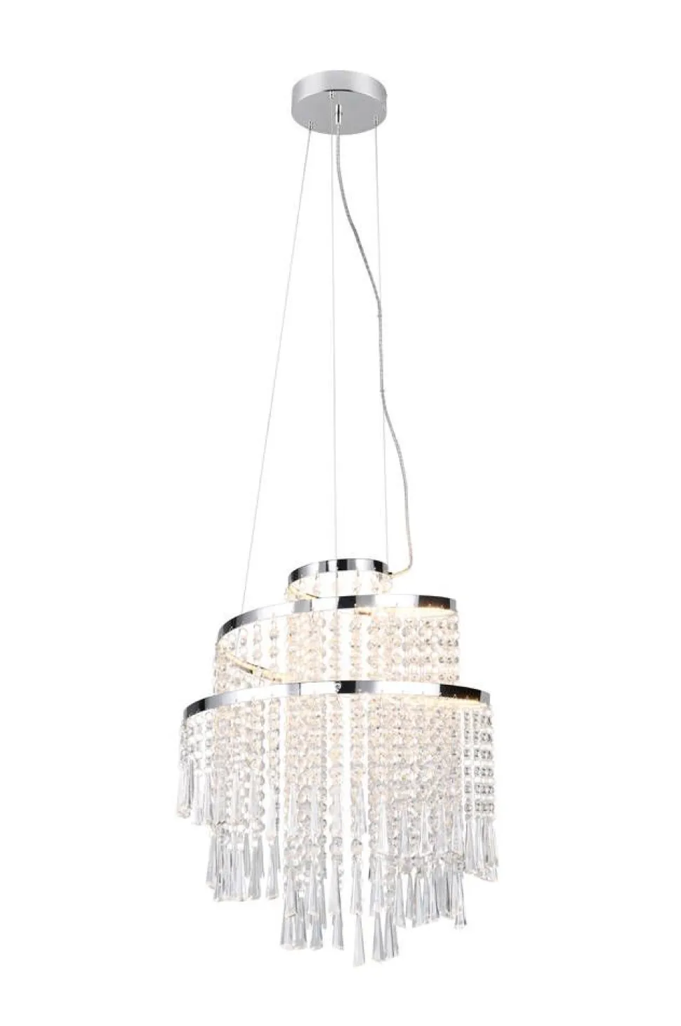 Trio Lighting LED riippuvalaisin Pomp 38 cm kromi/kirkas