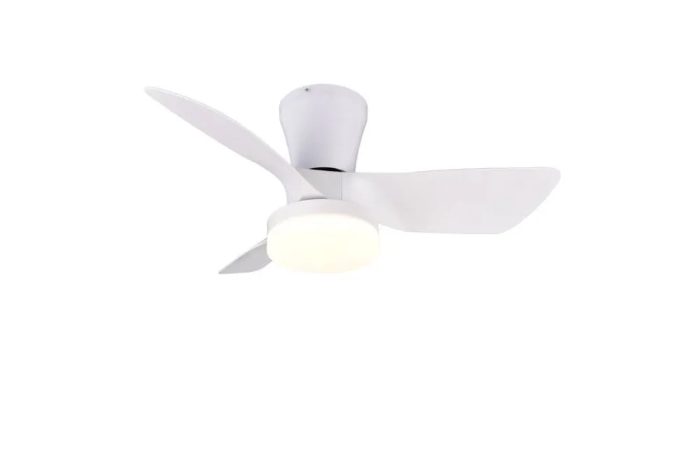 Trio Lighting LED tuuletinkattovalaisin Randers mattavalkoin