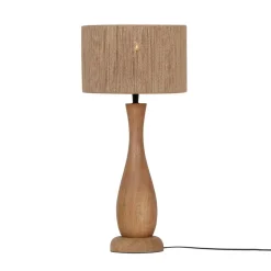 Trio Lighting pöytävalaisin Toba E27 puu/beige