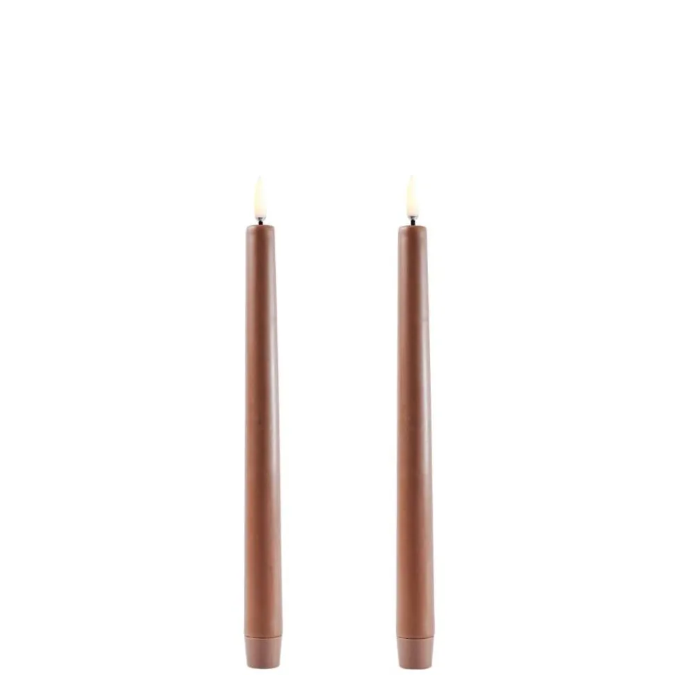 Uyuni LED kynttilä 2,3x25 cm caramel smooth 2 kpl